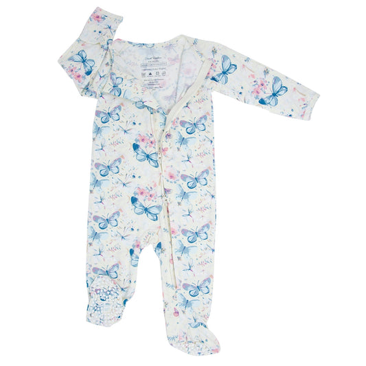 Watercolor Butterfly Zipper Footie