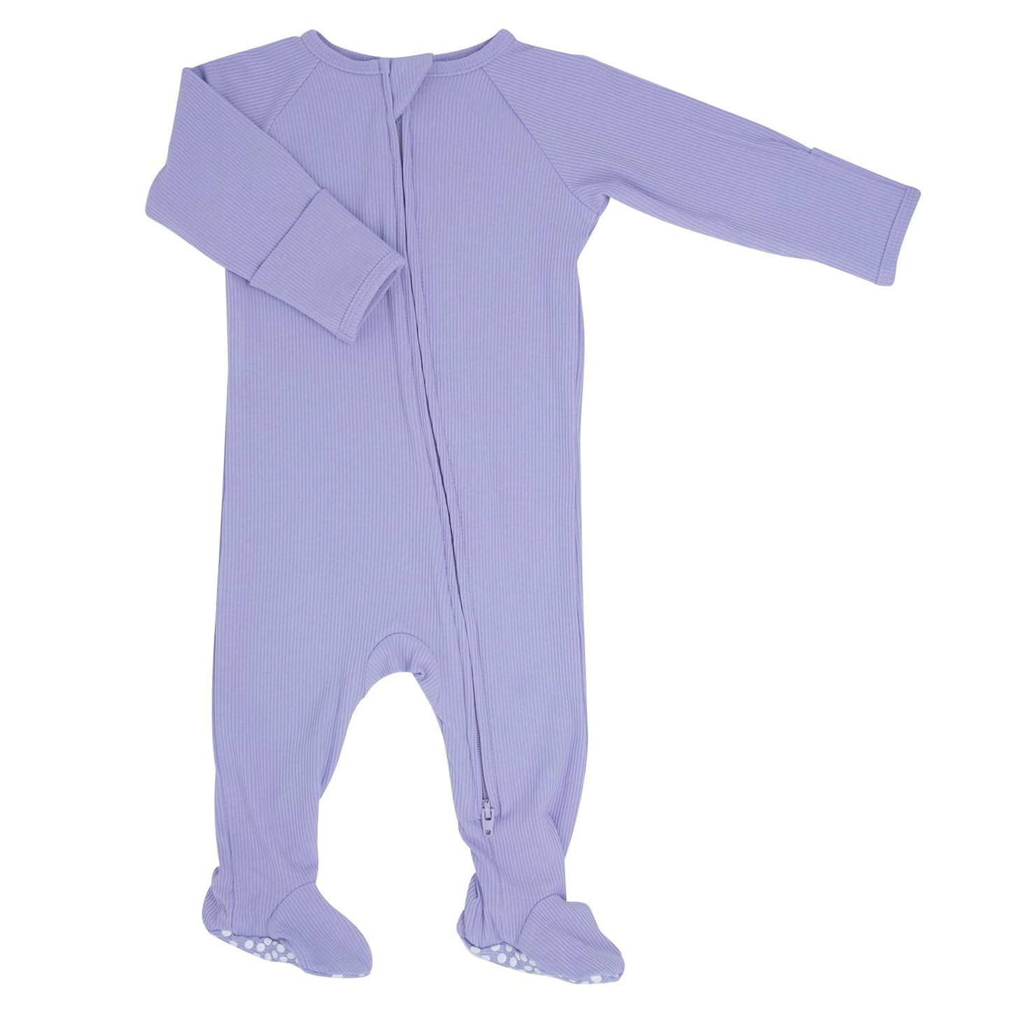 Zipper Footie Orchid Petal Rib