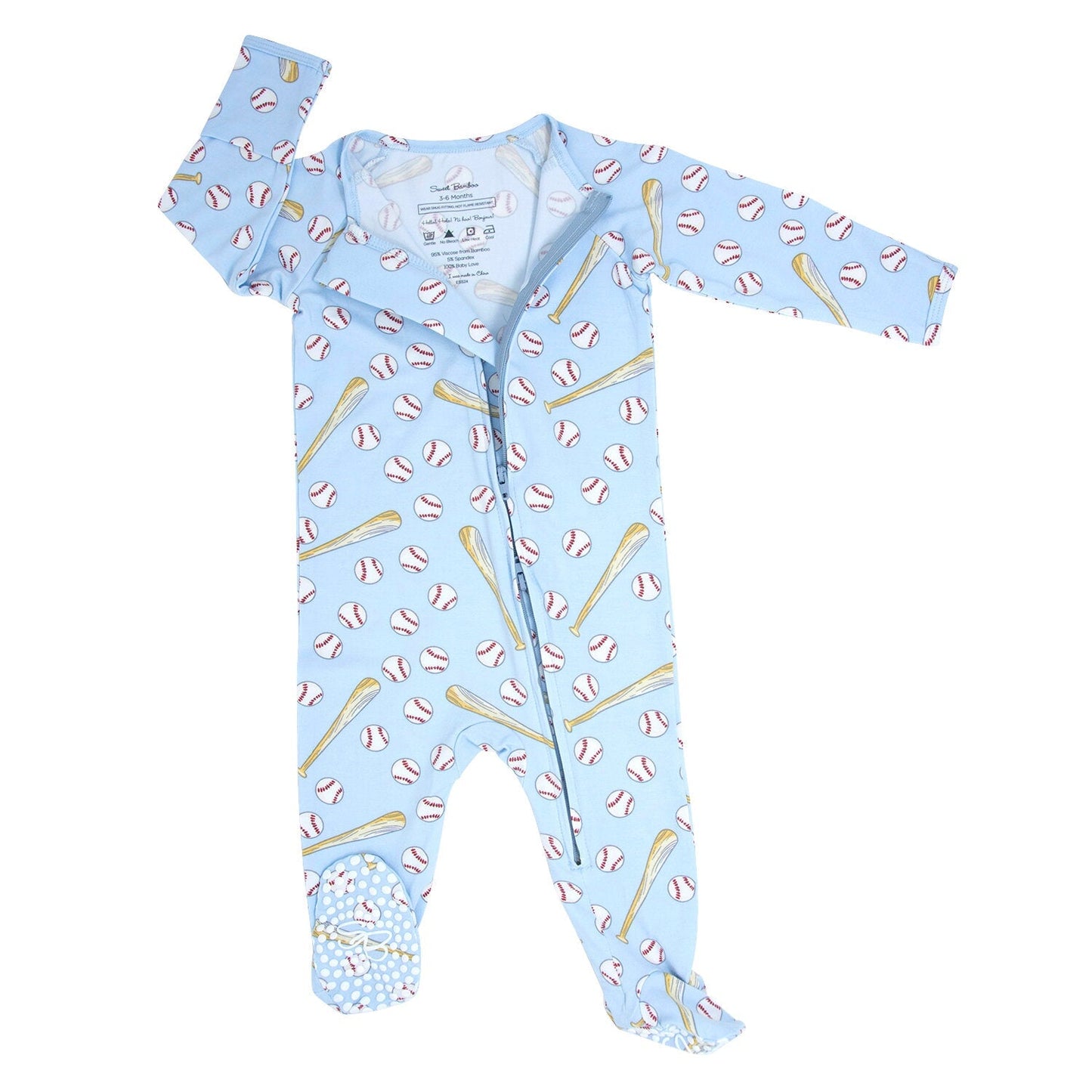 Classic Baseball Zipper Footie