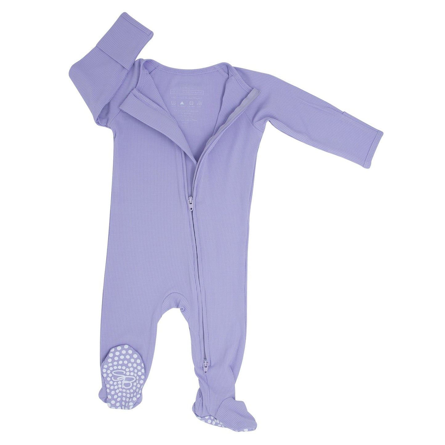 Zipper Footie Orchid Petal Rib