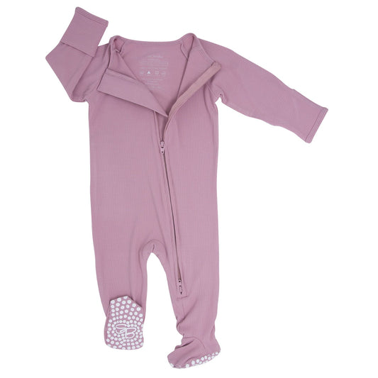 Zipper Footie Petunia Pink Rib