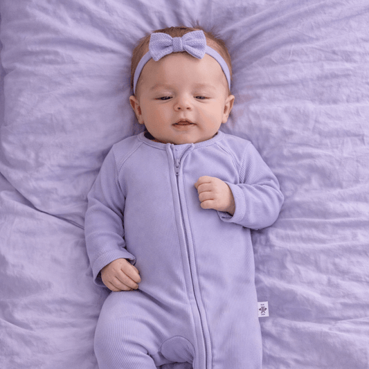 Zipper Footie Orchid Petal Rib