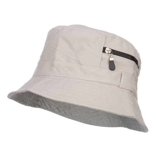 Zip Pocket Cotton Bucket Hat