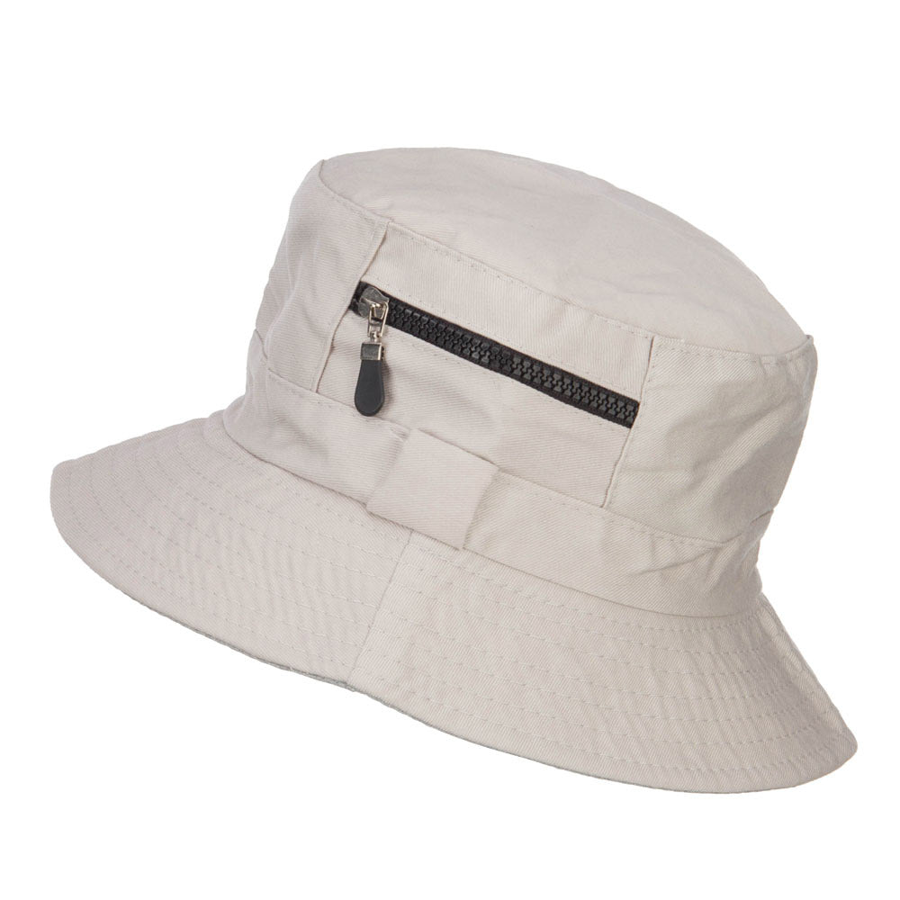 Zip Pocket Cotton Bucket Hat