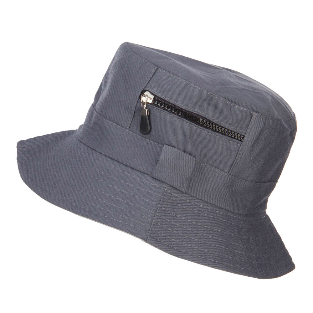 Zip Pocket Cotton Bucket Hat