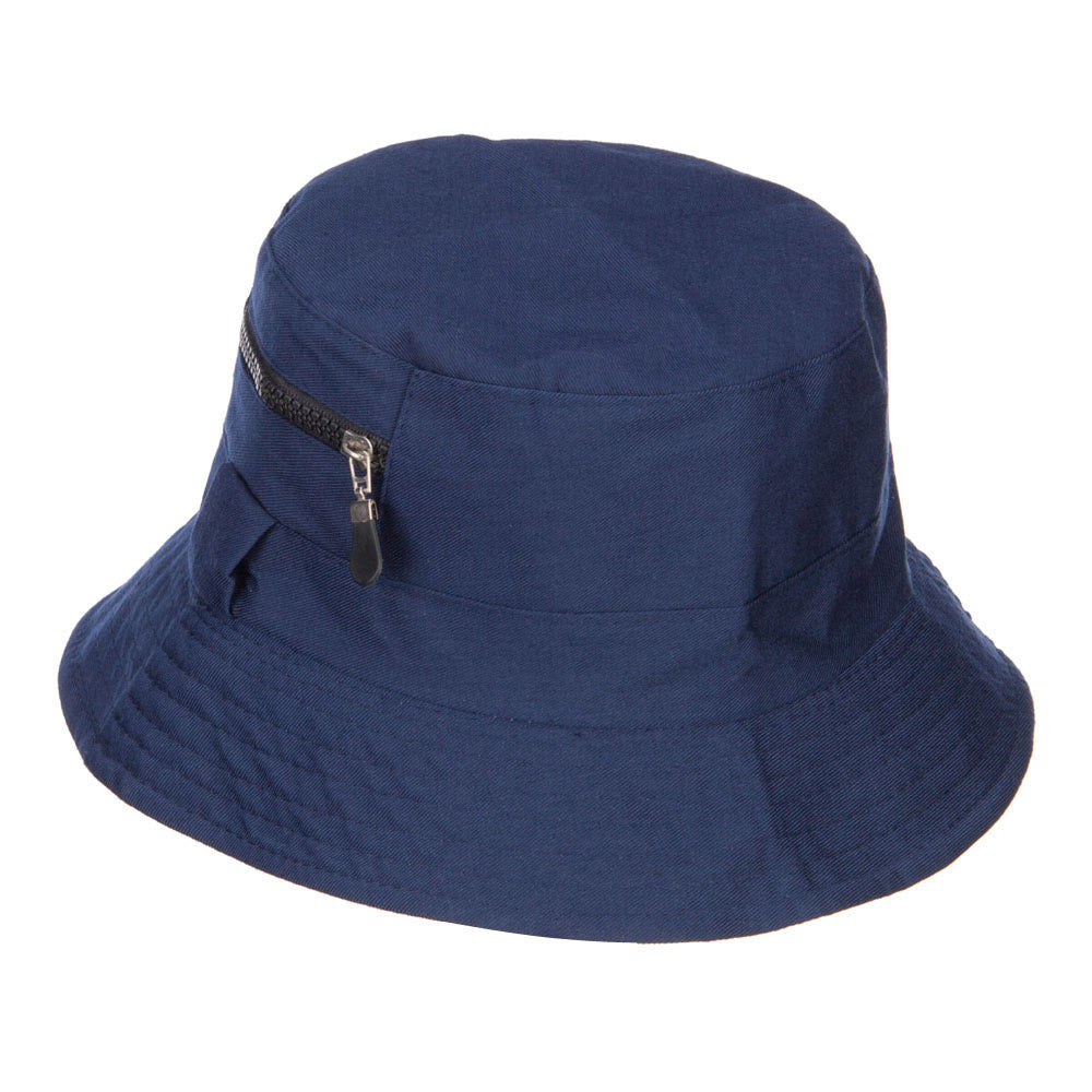 Zip Pocket Cotton Bucket Hat