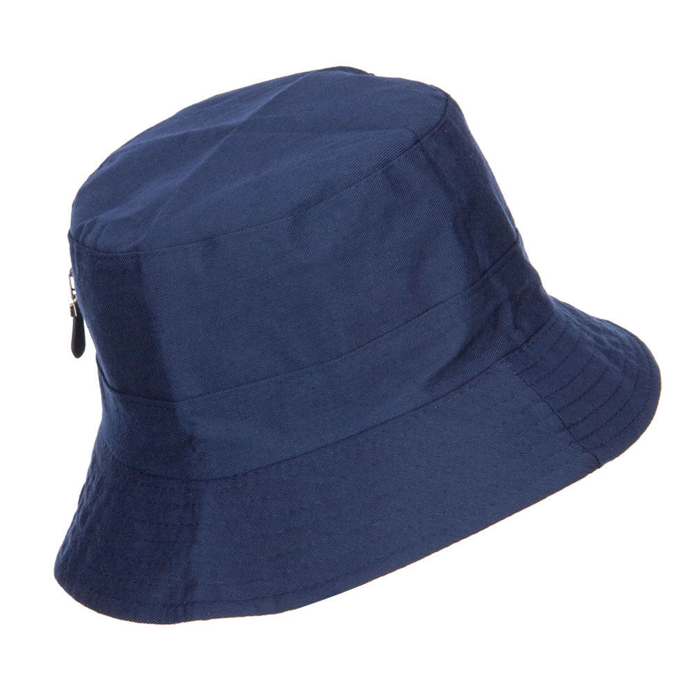 Zip Pocket Cotton Bucket Hat