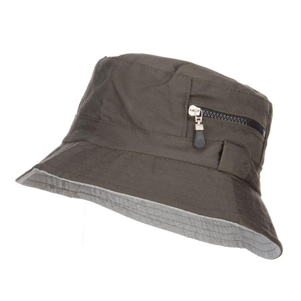 Zip Pocket Cotton Bucket Hat