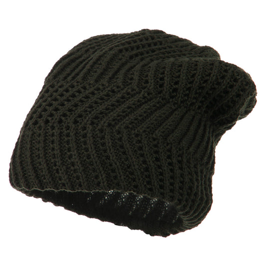 Big Size Zig Zag Vintage Reversible Beanie