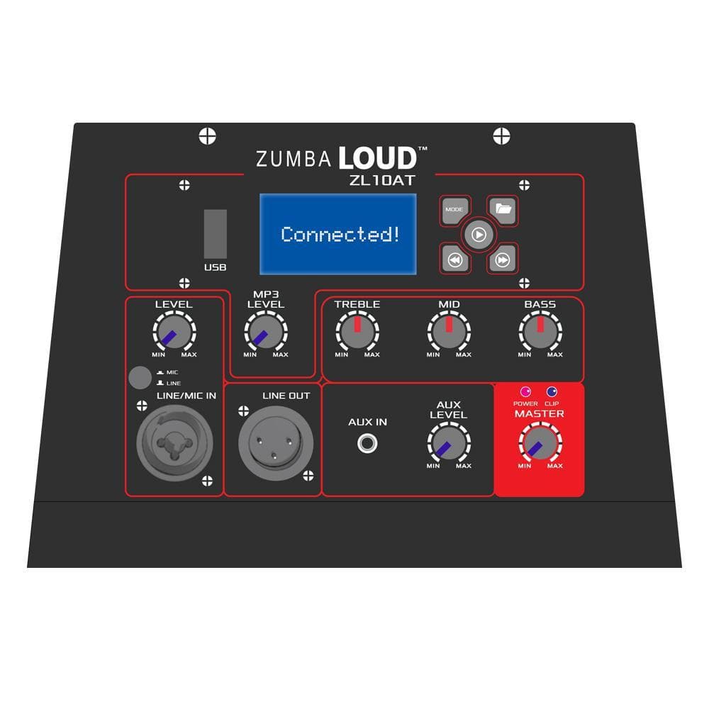 DS18 ZL-10AT exclusive ZUMBA LOUD Powered All In One Line Array 10" Tower Speaker System with MP3 USB & TWS BT 1000 Watts