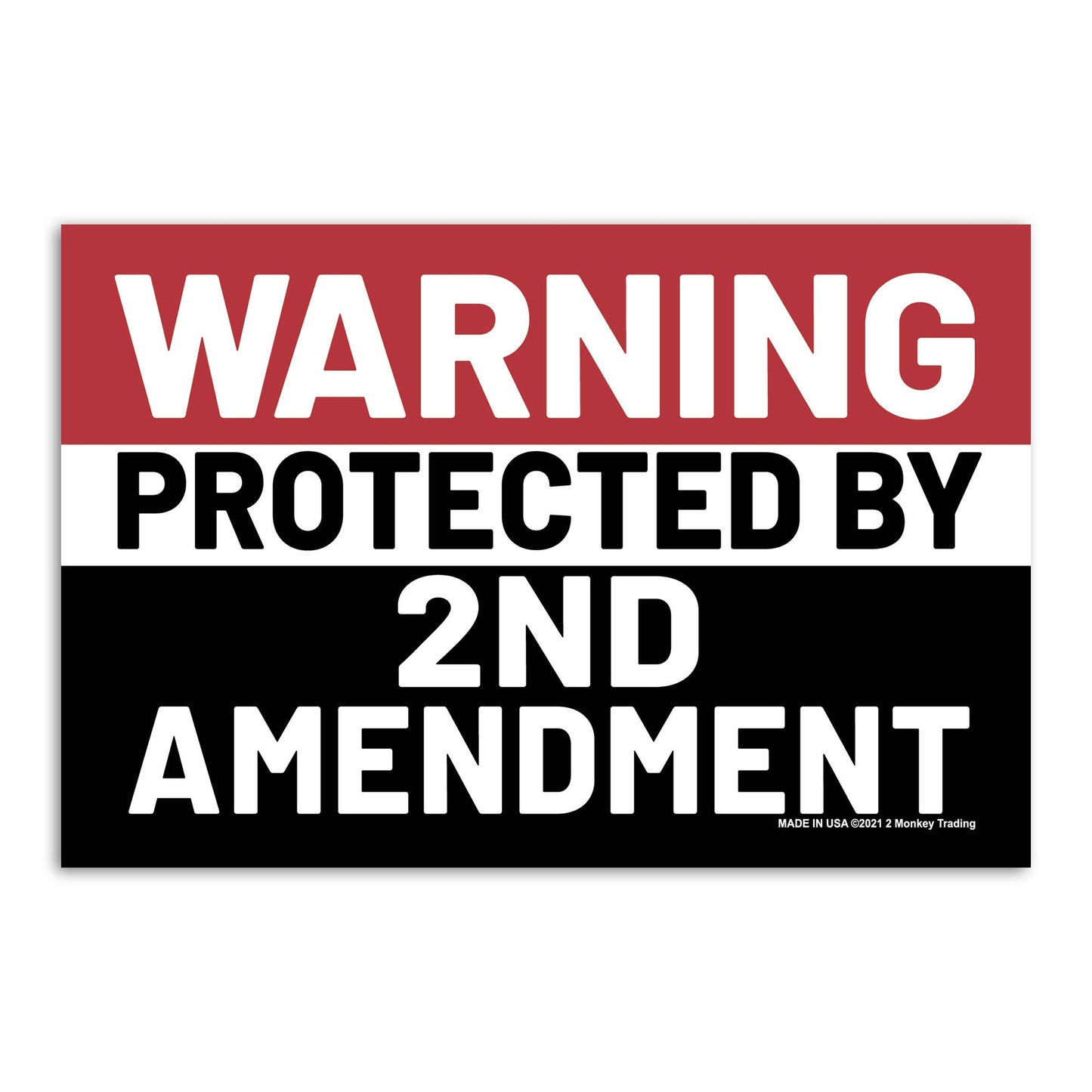 Warning Protected by 2nd Amendment Decal Sticker