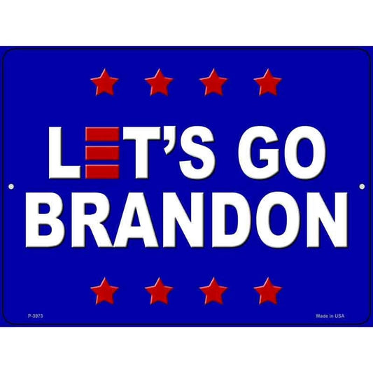 Lets Go Brandon Blue Novelty Metal Parking Sign