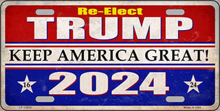 Re-Elect Trump 2024 Novelty Metal License Plate