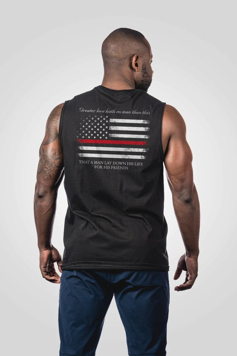 Mens Muscle Tank - Thin Red Line