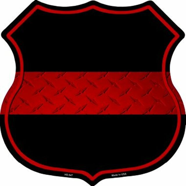 Thin Red Line Metal Novelty Highway Shield
