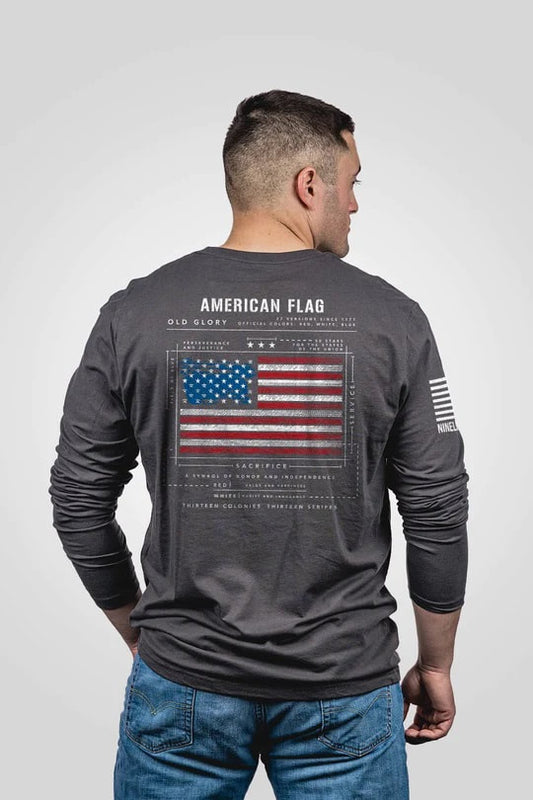 Men's Long Sleeve - American Flag Schematic