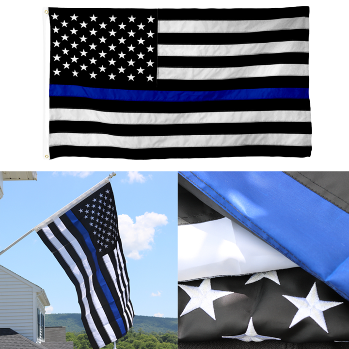 EMBROIDERED THIN BLUE LINE FLAG