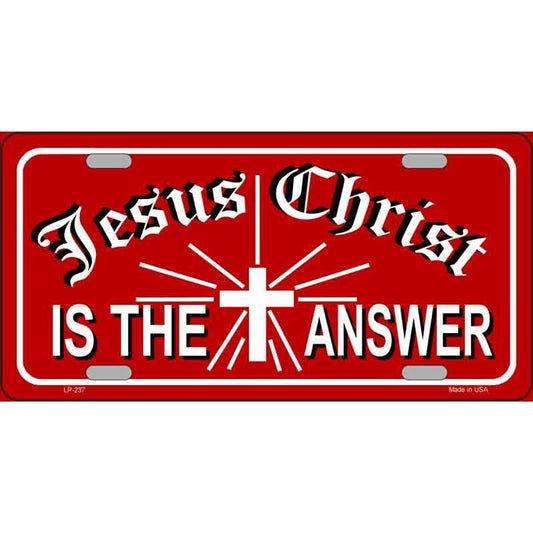 Jesus Christ Is The Answer Metal Novelty License Plate