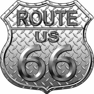 Route 66 Diamond Metal Novelty Highway Shield