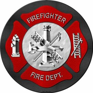 Firefighter Novelty Metal Circular Sign