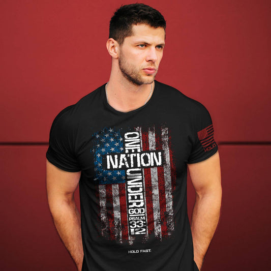 Mens T-Shirt One Nation Flag