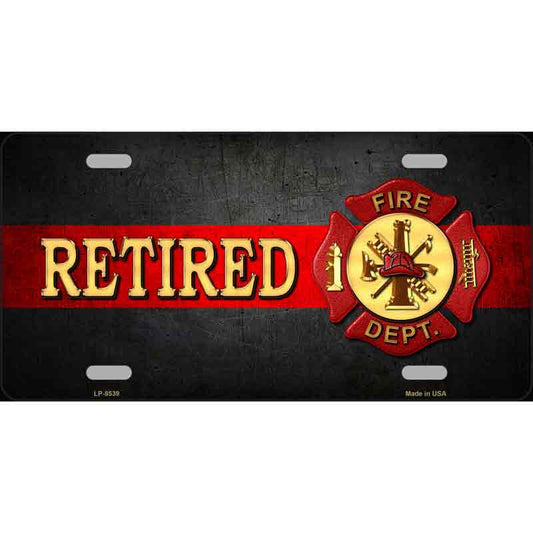 Retired Fire Thin Red Line Metal Novelty License Plate