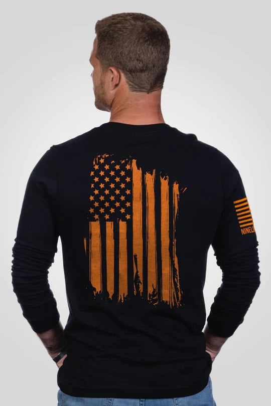 Men's Long Sleeve - America Orange