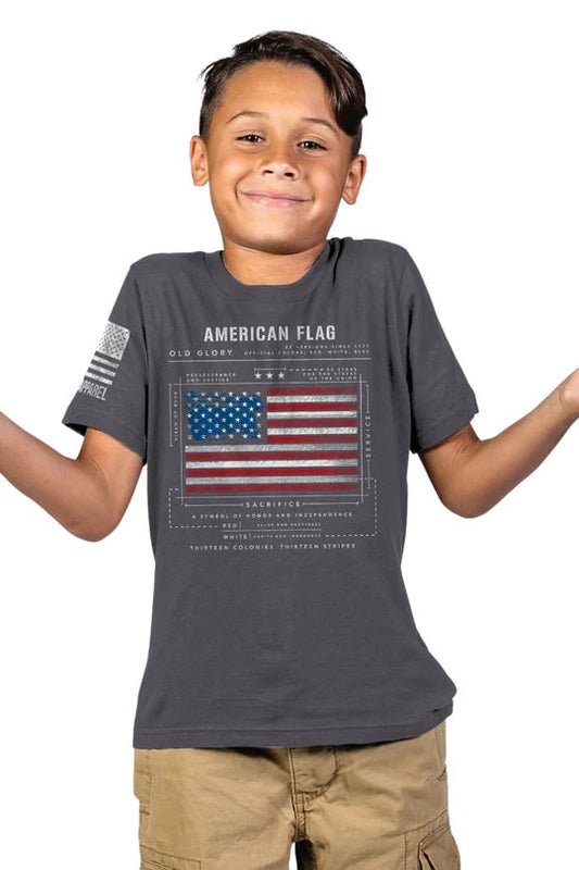 Youth T-Shirt - American Flag Schematic