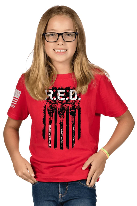 Youth T-Shirt - RED Remember Everyone Deployed