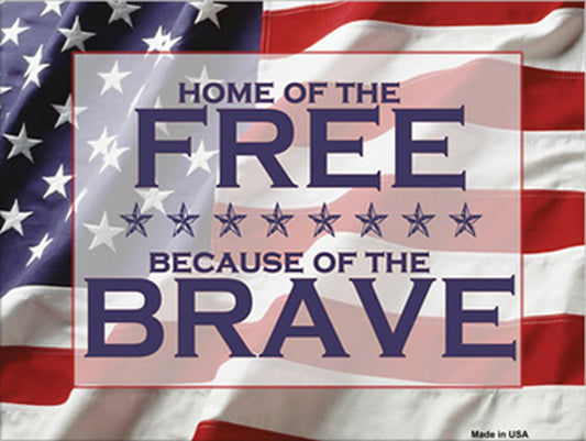 American Flag Free Brave Novelty Rectangle Sticker Decal
