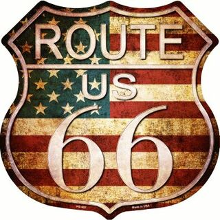 Route 66 American Vintage Metal Novelty Highway Shield