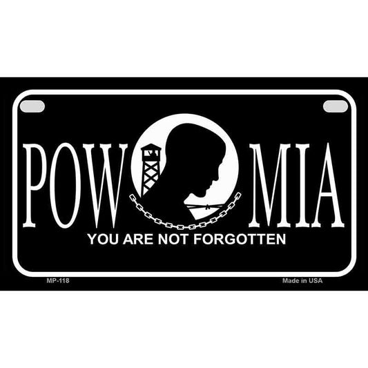 POW MIA Metal Novelty Motorcycle License Plate