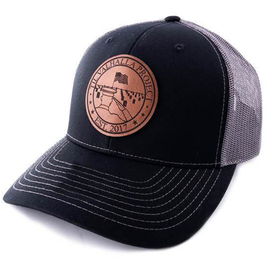 Logo Leather Patch Hat Black/Grey