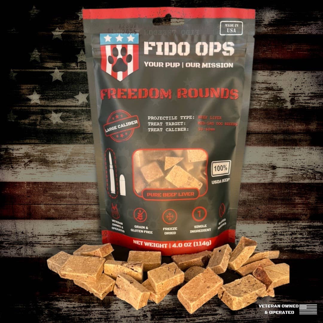 Large Caliber Freeze-dried Beef Liver -  Freedom Rounds