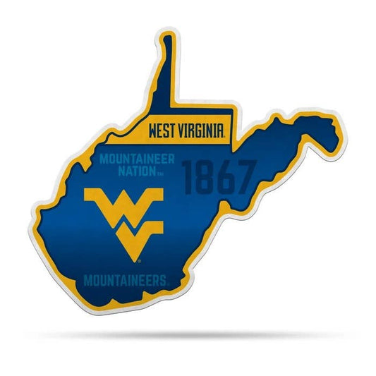 West Virginia Mountaineers State Shape Cut Pennant