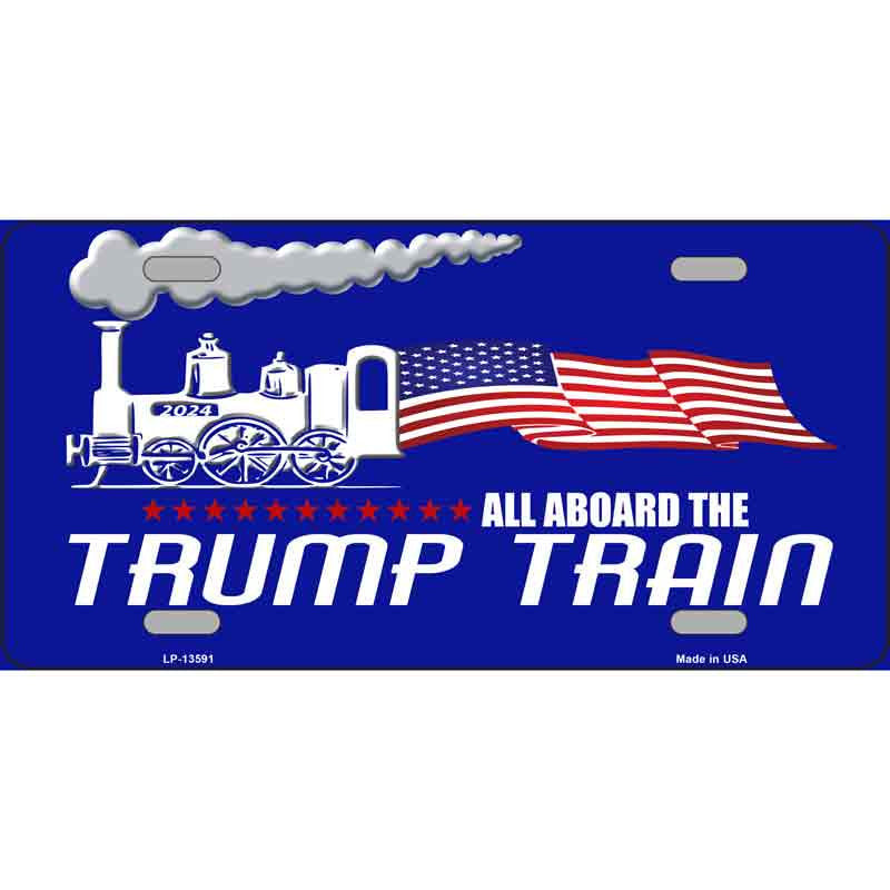Trump Train Novelty Metal License Plate Tag